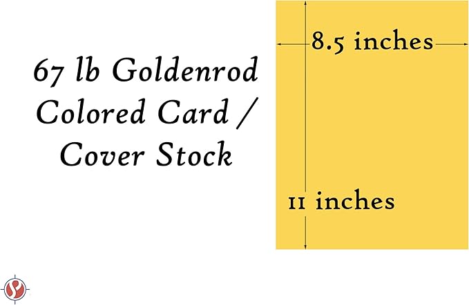 Goldenrod Pastel Color Card Stock Paper, 67lb Cover Medium Weight Cardstock, for Arts & Crafts, Coloring, Announcements, Stationary Printing at School, Office, Home | 8.5 x 11 | 50 Sheets Per Pack