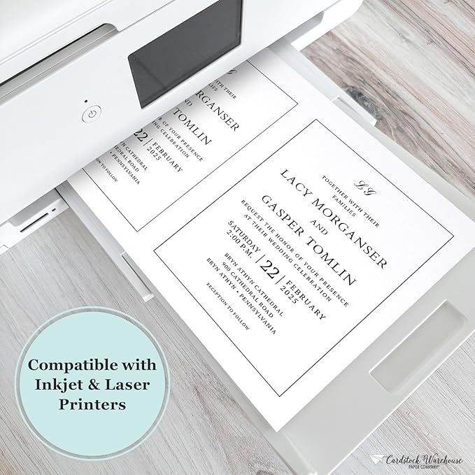 Cardstock Warehouse Pop-Tone Sweet Tooth White Cardstock Paper โ 50 Sheets, 8.5 x 11" - 65 lb / 175 GSM Premium White Card Stock for Die-cutting, Crafts, Printing, Card Making and DIY Projects
