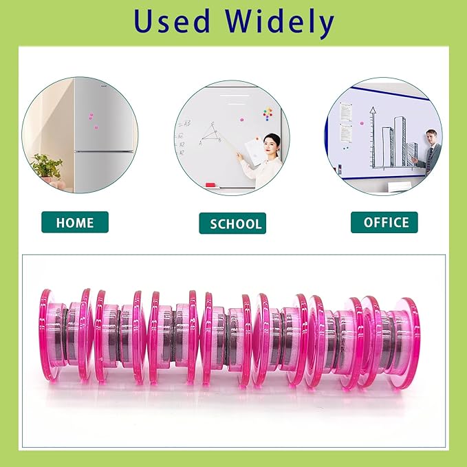 Fridge Magnets - 42 Pack Strong Refrigerator Magnets, Heavy Duty Small Magnets for Whiteboard, Locker, Crafts, Office, Classroom Use - Clear Decorative Cute Round Mini Magnet for Fridge (Rose)