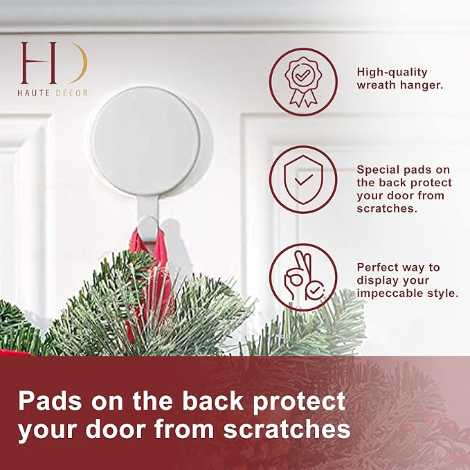Haute Decor Attract Magnetic Hanger, 1 Pack - Strong Magnet Hook for Metal Doors and Surfaces