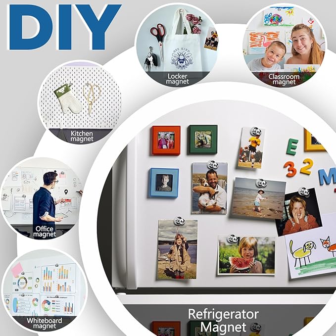 LOVIMAG 16Pcs Refrigerator Magnets for Whiteboard, Strong Fridge Magnets Adult, Small Magnetic Push Pins, Cruise Magnet for Metal Door, Fridge,Office, Classroom, Thumb Tacks Magnet for Locker