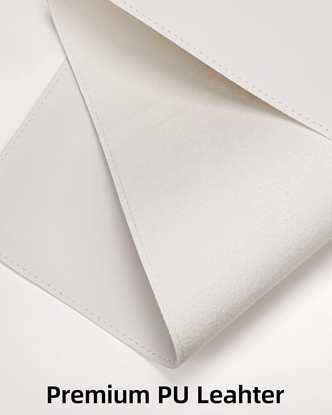 Desk Pad Mat - Leather Desk Pad Protector for Office and Home - Desk Organization and Accessories - Ideal for Large Mouse Pad and Desk Mats on Top of Desks(White,31.5" x 15.7")