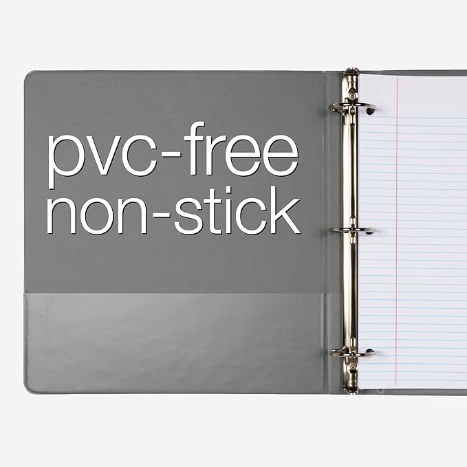 Cardinal 3 Ring Binders, Binders for School and Office, Durable 2 Inch, Round Rings, Holds 475 Sheets, ClearVue Presentation View, Non-Stick, Assorted Autumn Colors, 4 Pack (1002481)