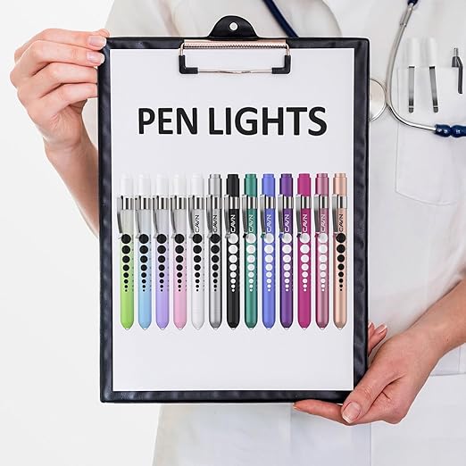 CAVN Pen Light, Penlight with Pupil Gauge LED Penlight for Nurses Doctors, 2 Pcs Reusable Medical Pen for Nursing Students