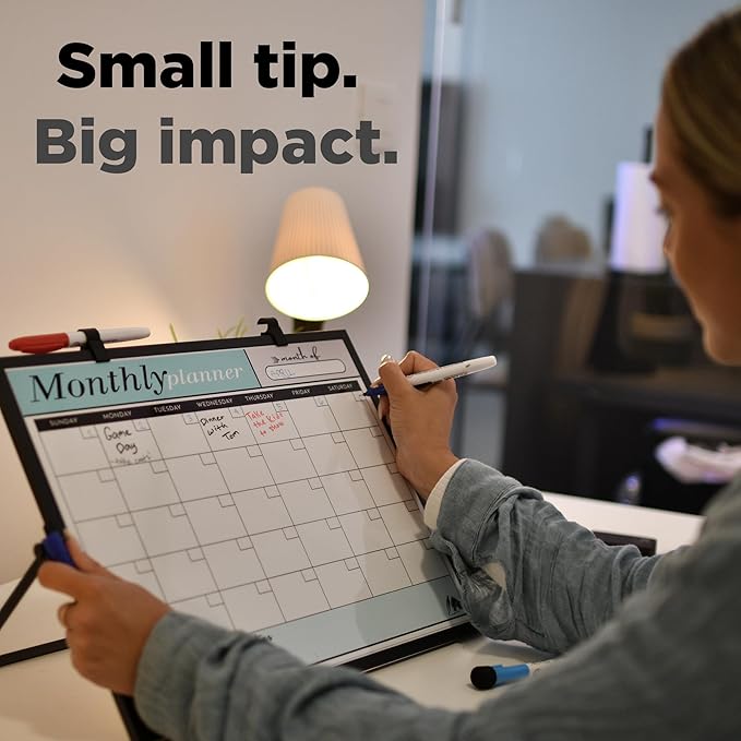 Ultra Fine Dry Erase Markers – 0.5mm Tip, 8 Pack – For Precise Writing in Tight Spaces – Whiteboard Markers for Planner, Calendar, Office, School – Low Odor