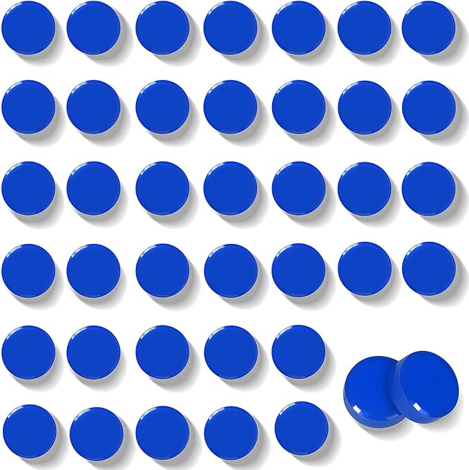 40PCS Fridge Magnets, Blue Cute Small Refrigerator Magnets, Decorative Round Heavy Duty Strong Mini Magnets for Whiteboard Fridge Locker Kitchen Classroom Office & School, Dry Erase Magnet