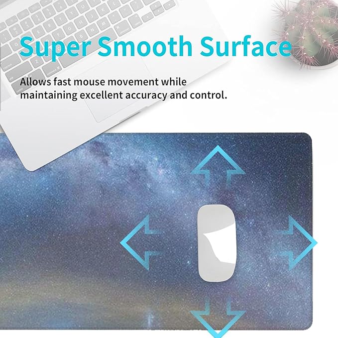 Bamboo Gaming Mouse Pad, Desk Mat, Non-Slip Rubber Base Cool Aesthetic MousePads for Computer Laptop Keyboard Office School Home Desktop Decor 31.5" x 11.8"