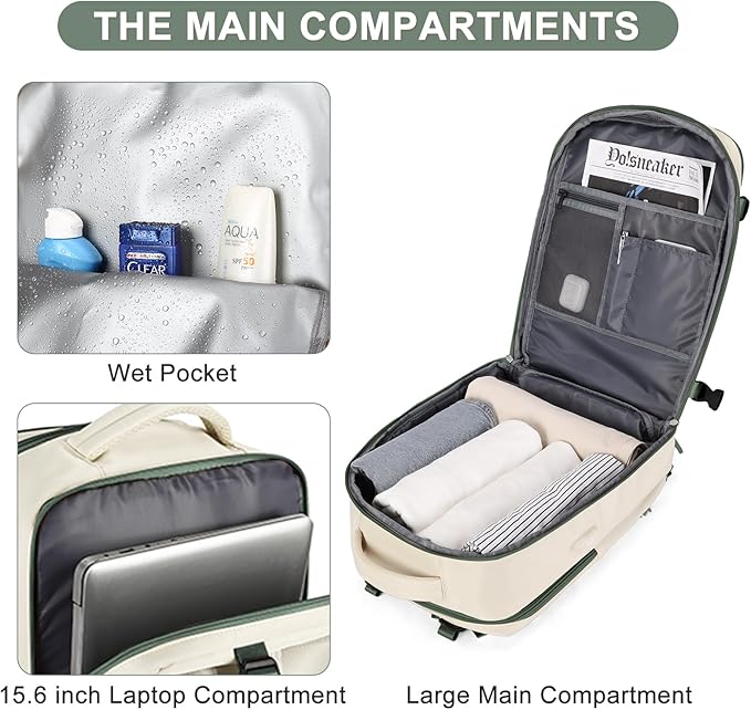 Travel Backpack For Women Men Airline Approved Carry On Backpack Flight Approved Waterproof Sports Luggage Backpack Casual Daypack Small Hiking Backpack