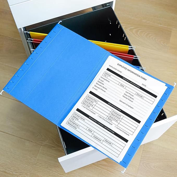 Hanging File Folders,6 Pack Yellow Letter Size Hanging File Folders with 1/5-Cut Tabs,Ideal for Home and Office Organization and Papers Classification