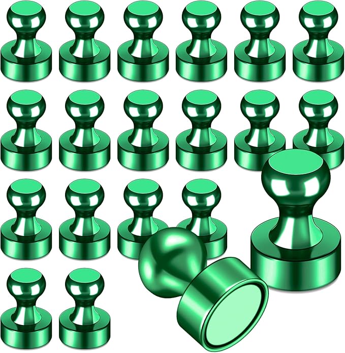 LOVIMAG Refrigerator Magnets, 20 Pack Fridge Magnets Green Strong Magnet for Whiteboard, Small Neodymium Magnet for Fridge, Ideal for Lockers, Kitchen, Office, Map,Home Decorative