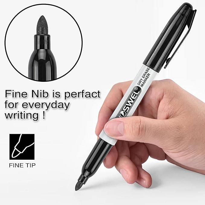 Dry Erase Markers Bulk, 72 Pack Black Fine Tip Whiteboard Markers