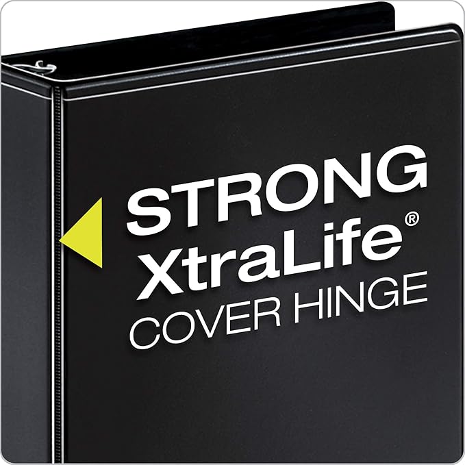 Cardinal by TOPS Products Economy Value ClearVue 2-Inch Slant-D Ring Binders, 540 Sheet Capacity, Black, Case of 6 Binders (90760)
