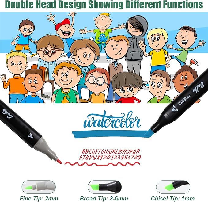 120 Colors Alcohol Markers Set, Dual Tips Blender Art Markers for Drawing Sketching Coloring Artist Pens and Underlining, Professional Permanent Sketch Marker for Kids Adult Coloring