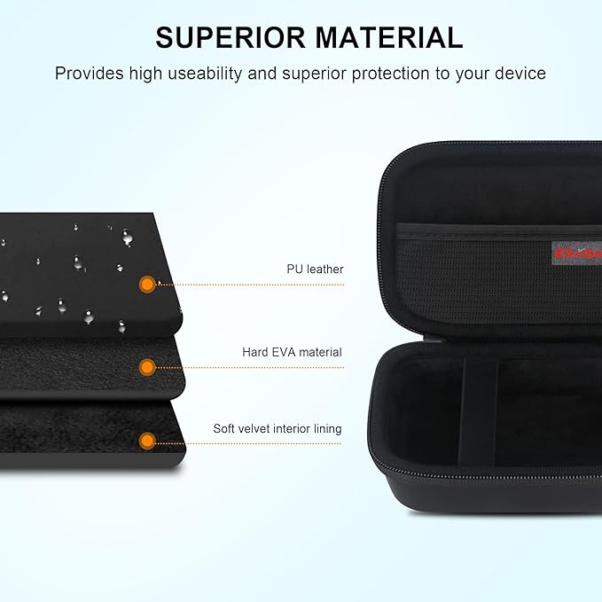 Elonbo Carrying Case for Lebt Mini Sticker Pocket Printer, Portable Thermal Label Printer Travel Bag, Label Maker Machine Storage Holder, Mesh Pocket Fits Label Paper Rolls Tape, Black