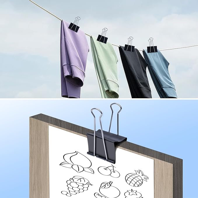 Ufmarine Jumbo Binder Clips 3 inch (18 Pcs), Extra Large Binder Clips for Office Supplies