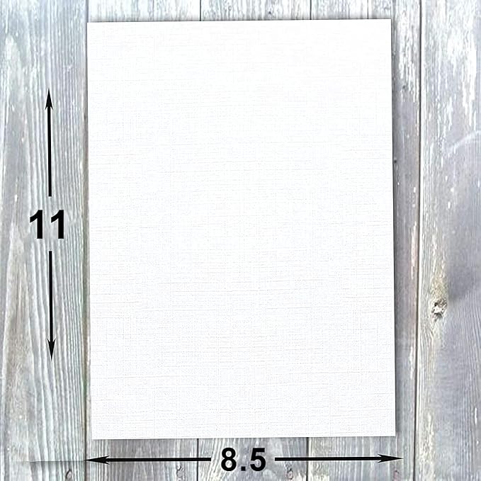 Hamilco Linen Textured Cardstock Paper – 8 1/2 x 11" Blank Thick Heavy Weight 80 lb Cover Card Stock for Printer - 50 Pack (Natural)