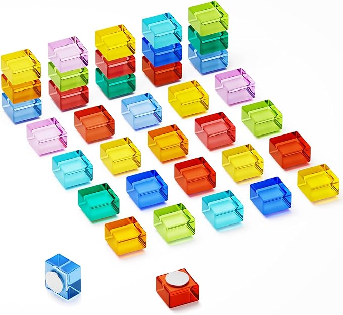 FINDMAG Refrigerator Magnets Colorful Fridge Magnets Locker Glass Magnets Cute Decorative Magnets for Fridge, Whiteboard, School, Office -36 Pack