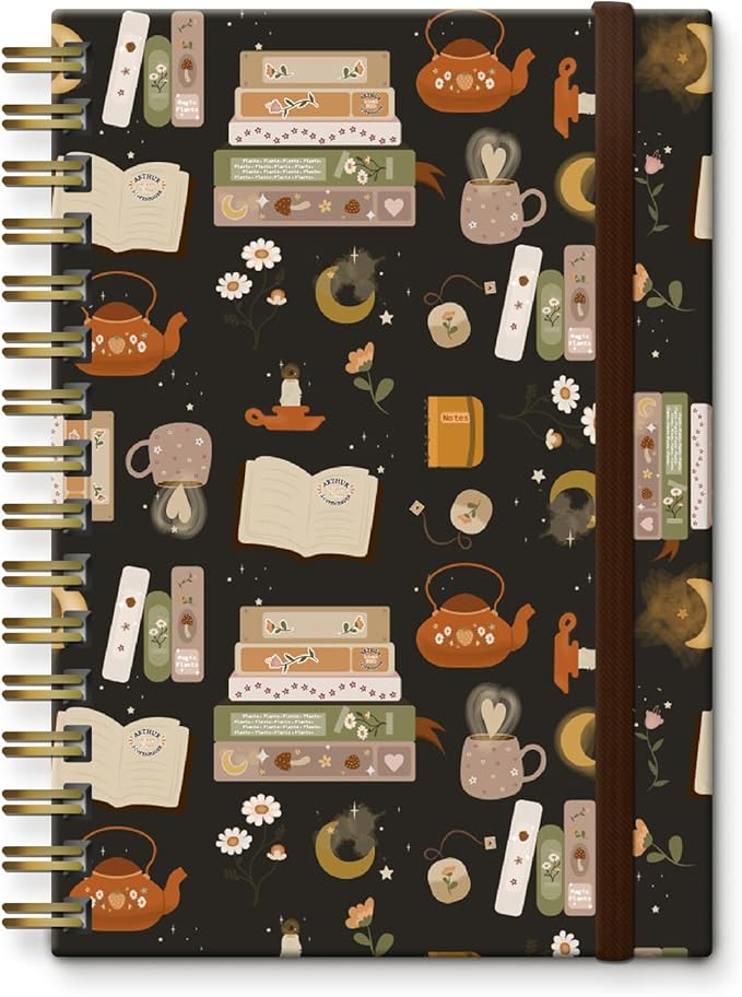 Bansutay Spiral Journal Notebook, A5 Cute Notebooks for Women Men, College Ruled Hardcover Notebook for Work & Note Taking, 60 Pages Double-Wire Journals for Writing (Coffee Book)