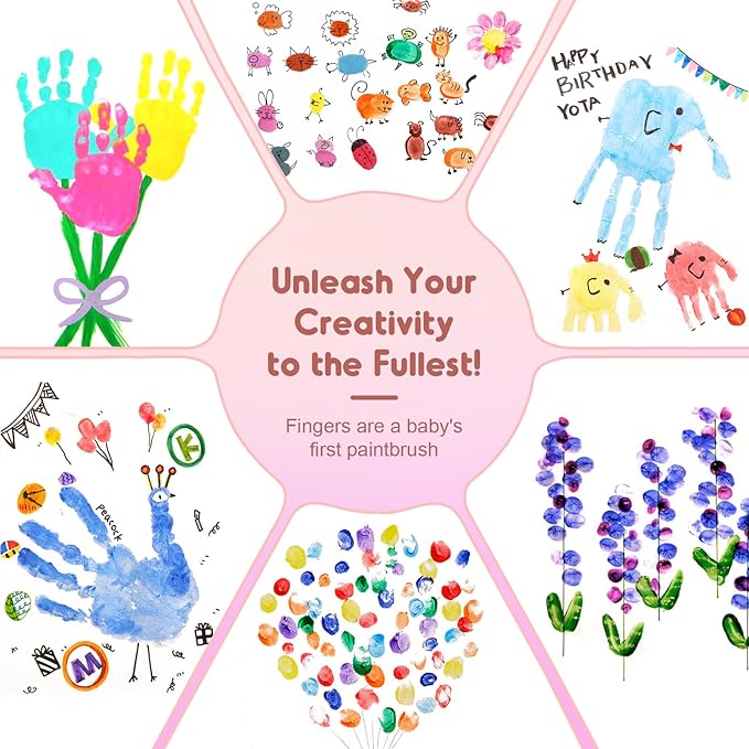 Scented Finger Paints for Toddlers, 12 Colors and Scents (2.1fl oz), Washable Paint for Hand and Feet, Non-Toxic & Safe Paints for Baby, Art Supplies, Preschool Learning Gifts for Kids Age 3+