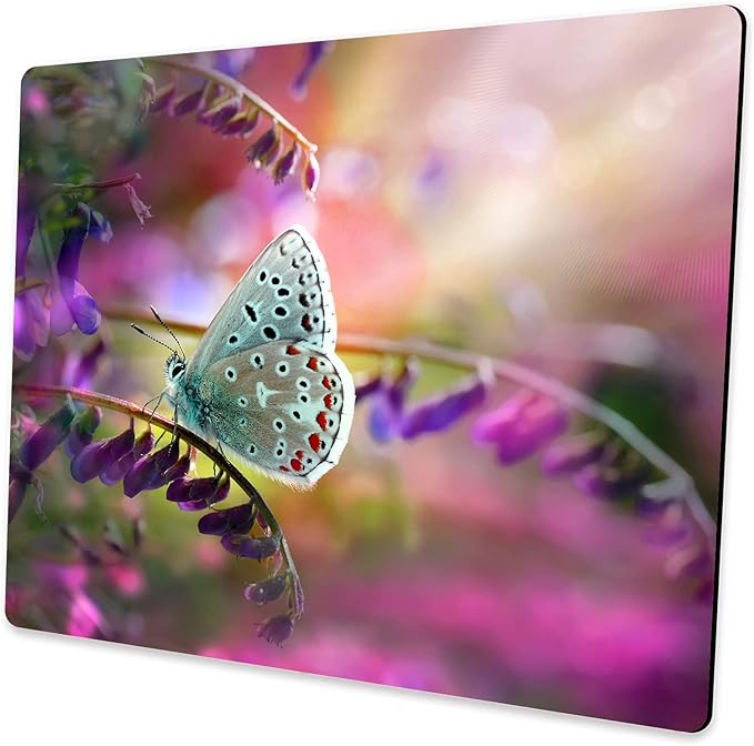 Customized Square Gaming Office Computer Mouse Pad, Colored Butterfly Anti Slip Rubber Desktop Mouse Pad