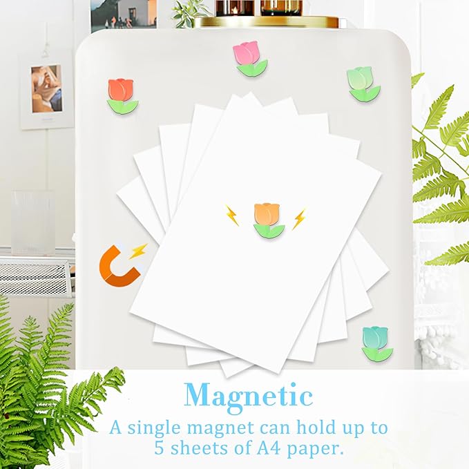 MORCART 30PCS Fridge Magnets, Tulip Magnets Decoration for Refrigerator Locker Whiteboard Decorative Magnetic Board Cabinets Classroom Office Cubicle School Cute Flower
