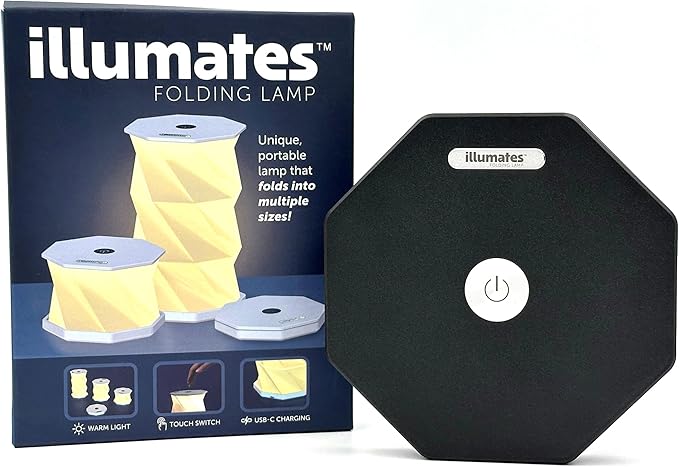 Foldable LED Desk Lamp – USB Rechargeable & Portable - Dimmable Touch Control Light with Adjustable Height up to 8.25" for Office, Travel, Bedside - Sleek & Modern Design (Black)