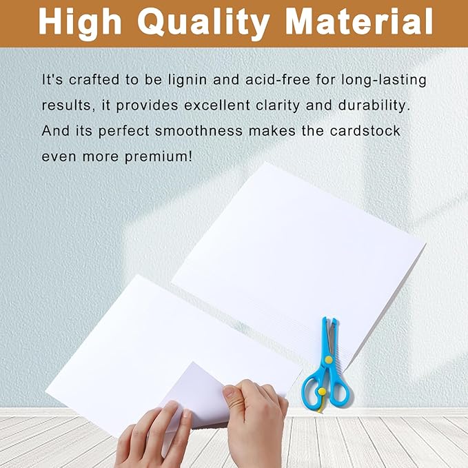 40 Sheets White Cardstock 8.5 x 11 Printer Paper, 75lb Heavyweight Paper White Card Stock for DIY Card Making, Greeting Cards, Business Cards, Wedding Invitations, Certificates, Menus