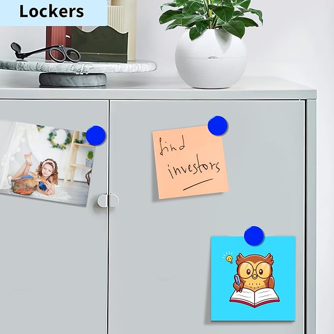 Fridge Magnets, 30 Pack Strong Small Heavy Duty Magnets, Decorative Mini Cute Round Refrigerator Magnets for Whiteboard, Crafts, Fridge, Locker, Classroom, Office,Kitchen (Blue)