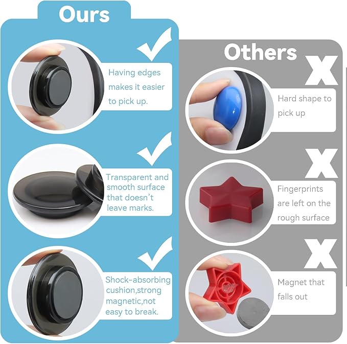 ZDZBLX Fridge Magnets 28 Pack, Strong Refrigerator Magnets Small Heavy Duty Mini Magnet, Cute Round Magnets for Whiteboard Fridge Locker Classroom Office Use, Decorative Black Magnet for Home, School