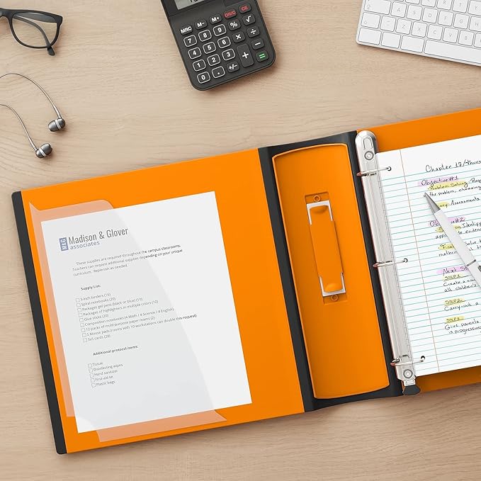 STAPLES 2"" 3-Ring Better Binder, Bright Orange (13469)"