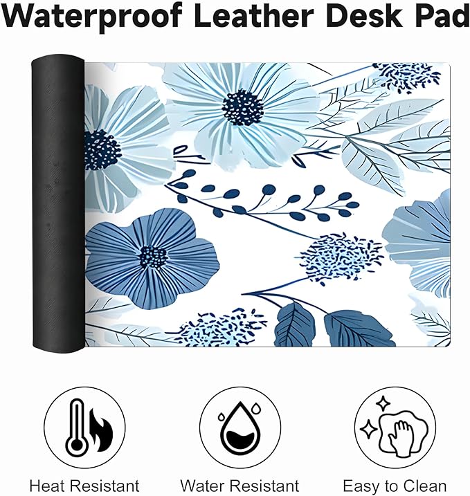 Large Gaming Mouse Pad (31.5"x11.8") - XXL PU Leather Waterproof Desk Mat with Non-Slip Rubber Base for Keyboard, PC & Office