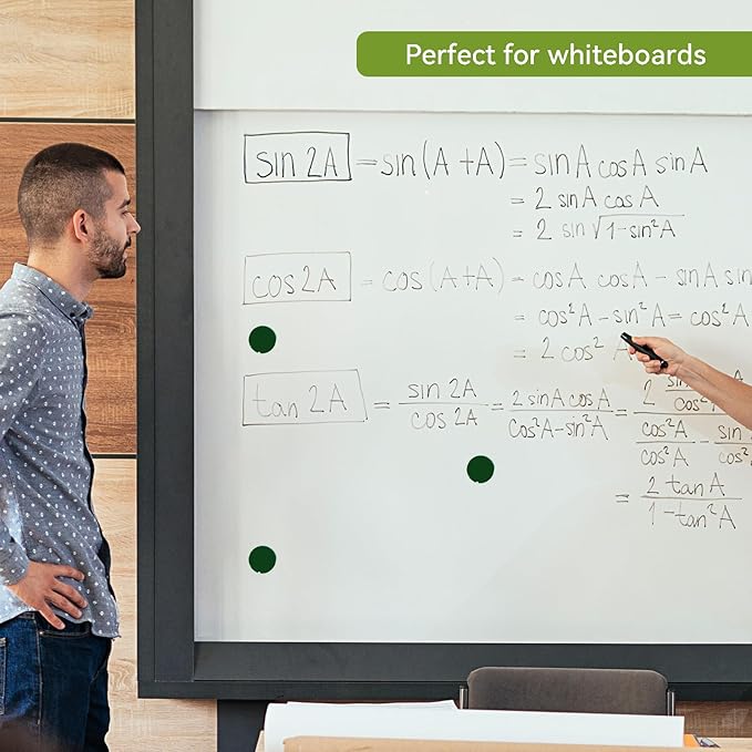 Refrigerator Magnets, 30 Pack Heavy Duty Mini Whiteboard Magnets, Cute & Round for Fridge, Locker, Office & Classroom, Blackish Green