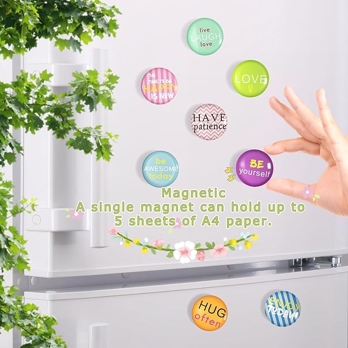 Cute Fridge Magnets, Round Crystal Glass Refrigerator Magnetic for Kitchen & Office Whiteboard Locker Accessories (16Pcs Hug)
