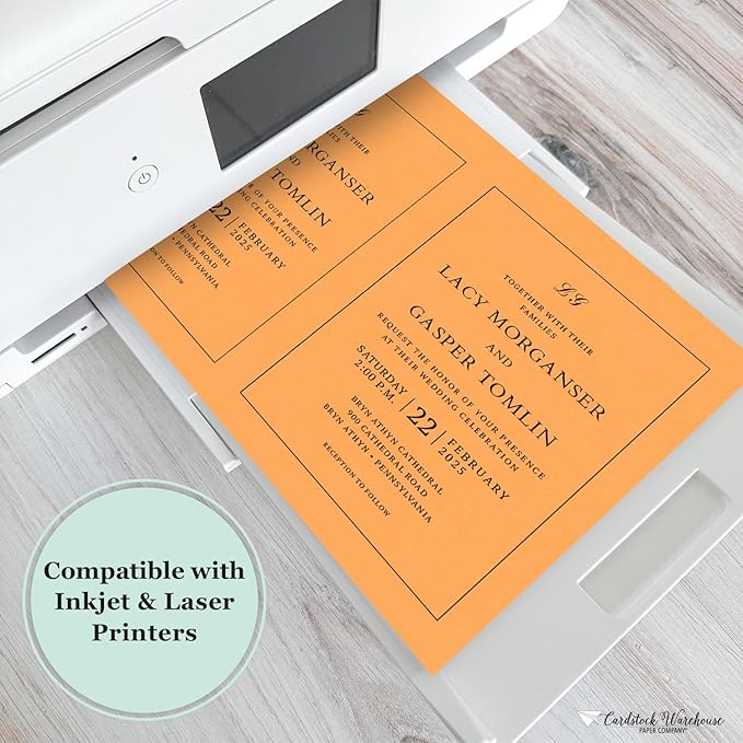 Cardstock Warehouse Pop-Tone Orange Fizz Cardstock Paper โ 50 Sheets, 8.5 x 11" - 65 lb / 175 GSM Premium Orange Card Stock for Die-cutting, Crafts, Printing, Card Making and DIY Projects