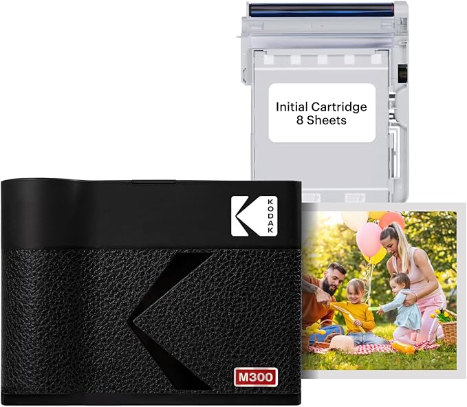 KODAK Mini 3 ERA 4PASS Portable Photo Printer (Black, Printer + 8 Sheets)