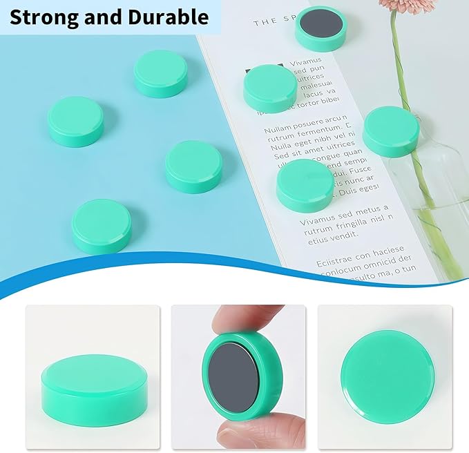 Fridge Magnets, 30 Pack Strong Small Heavy Duty Magnets, Decorative Mini Cute Round Refrigerator Magnets for Whiteboard, Crafts, Fridge, Locker, Classroom, Office,Kitchen (Green)