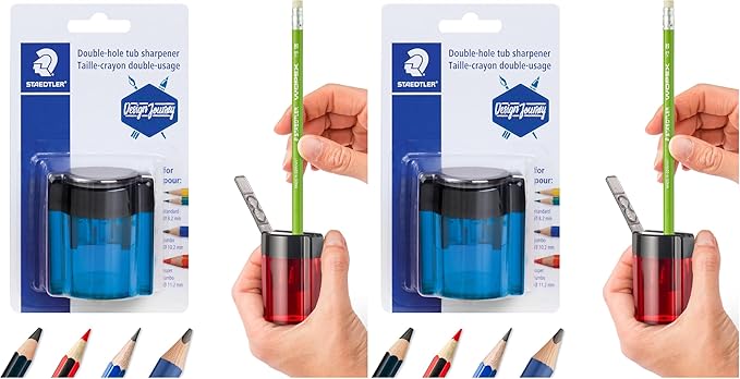 STAEDTLER(R 2-Hole Metal Pencil Sharpener (assorted) (Pack of 2)