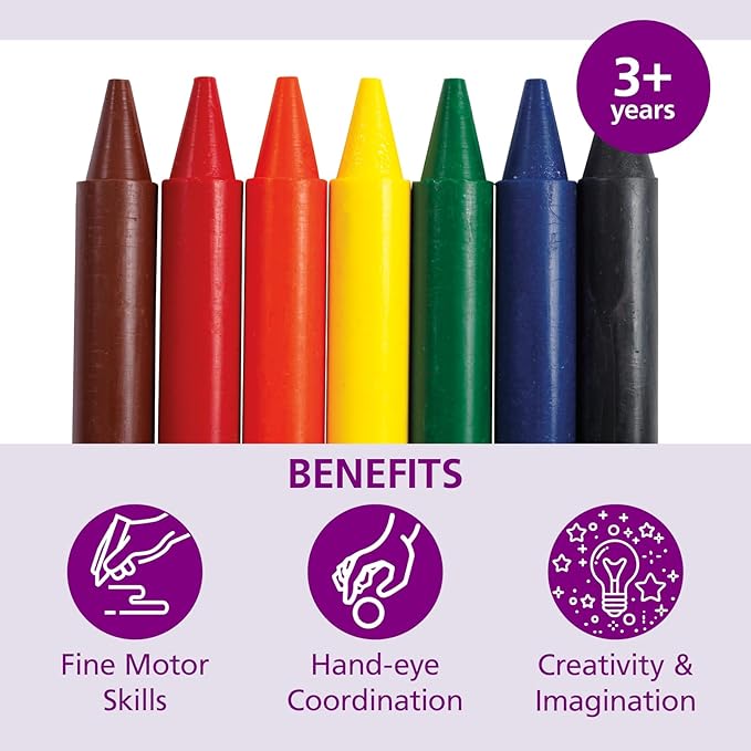 Colorations Chubby Crayons for Kids Set of 200 Rainbow Crayons Classroom Supplies (2-11/16"L x 9/16"Dia), Yellow