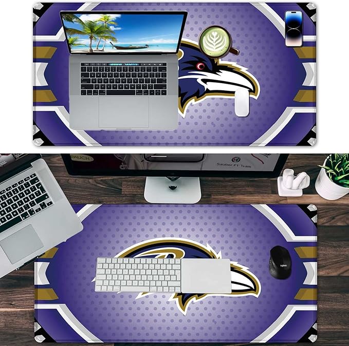 Large Mouse Pad Desk Mat for Home Office, Gaming Mousepad Extended Desk pad - Computer Keyboard Mouse Mat with Non-Slip Base and Stitched Edge Office Desk Organizers and Accessories
