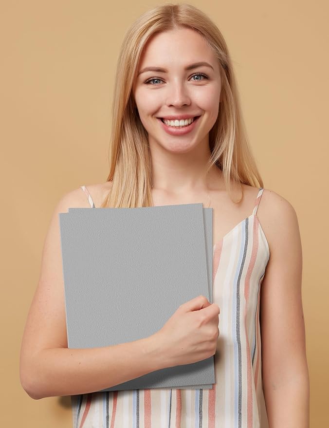 SUNEE Folders with Pockets (25 Pack, Gray), 2 Pocket Folders Fit Letter Size Paper, Paper File Folder for School Office Home Bussiness