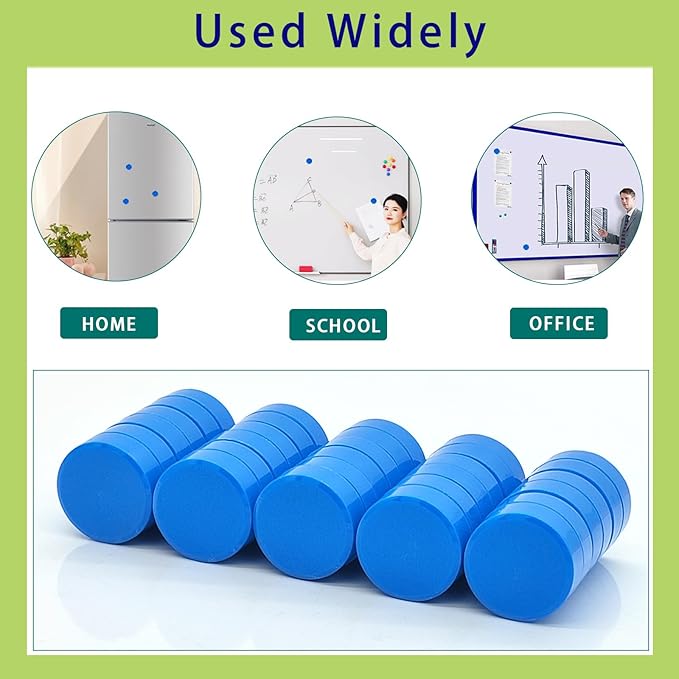 Fridge Magnets, 30 Pcs Strong Refrigerator Magnets, Heavy Duty Round Small Magnets for Whiteboard Fridge Locker Craft, Decorative Cute Mini Magnet for School Classroom Office Kitchen Home, Blue