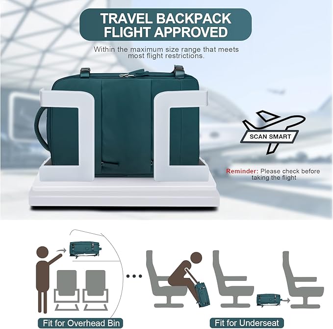 Large Travel Backpack For Women Men Airline Approved Carry On Backpack Flight Approved Waterproof Sports Luggage Backpack Casual Daypack Small Hiking Backpack