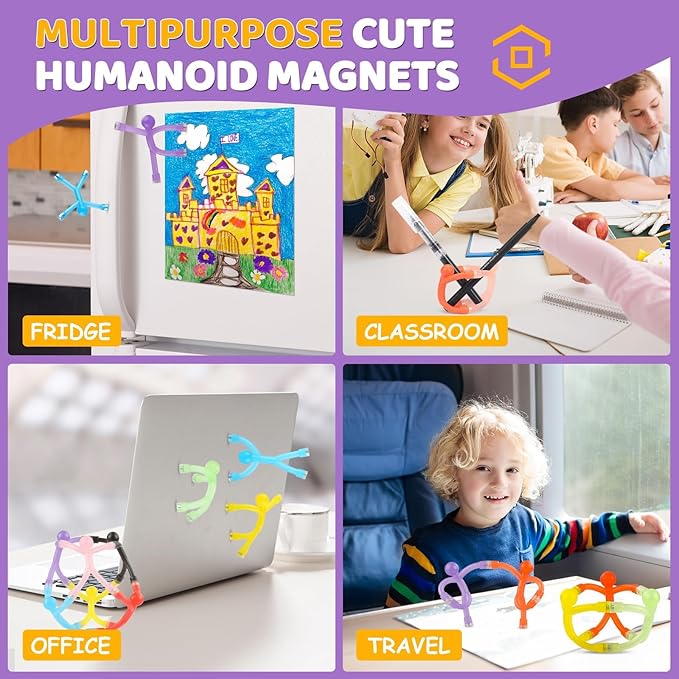 TRYMAG Men Fridge Magnets, 30 Pcs Cute Magnets Fridge for Adults, Funny Humanoid Magnetic Toys for Fridge, Mini Humanoid Colorful Magnetic People for Locker, Kids, School Decoration