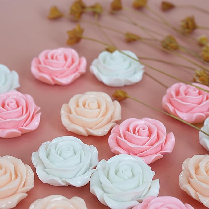15 pcs - Cute Flower Magnets - Pink Rose Magnets for Office Whiteboard, Locker & Decoration(15 pcs - Rose - Pink)