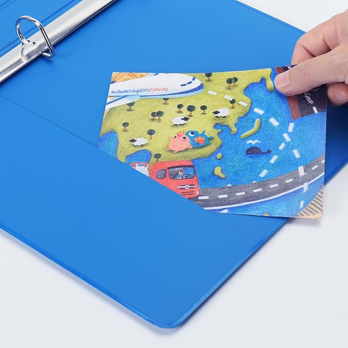 COMIX Sturdy 1 Inch Binders 3 Ring with Clear View Cover, 1" Slant-D Ring View Binder Holds 225 Sheets of US Letter Size Paper, 6 Pack (Light Blue)