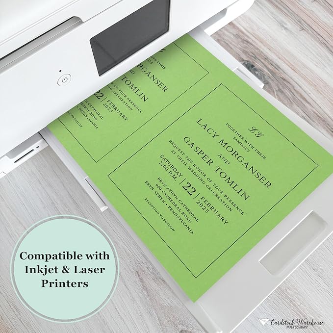 Cardstock Warehouse Pop-Tone Limeade Lime Green Cardstock Paper โ 50 Sheets, 8.5 x 11" - 65 lb / 175 GSM Premium Green Card Stock for Die-cutting, Crafts, Printing, Card Making and DIY Projects
