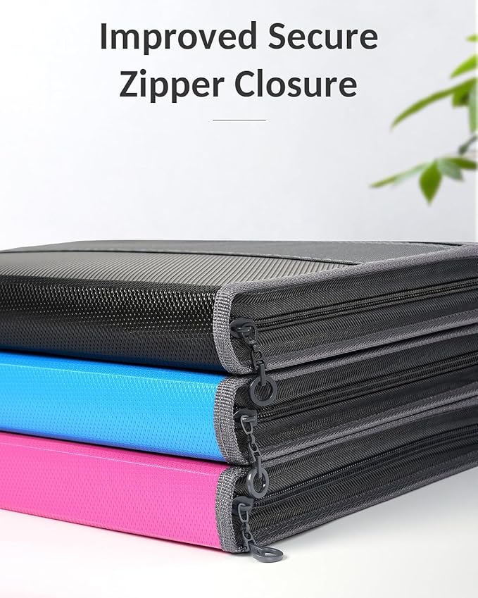 Sooez Accordion File Organizer with Safe Zipper, 12 Pocket Expanding File Folder with Front Pencil Pouch, Portable Monthly Paper Bill Tax Receipt Organizer, School Office Supplies, Letter Size, Grey