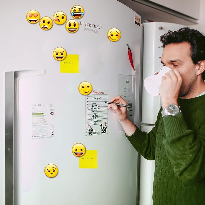 MORCART 16pcs Emoji Fridge Magnets Cute Refrigerator Magnets for Locker, Whiteboard, Decorative Classroom, Kitchen, Office Gifts for Teachers Family and Friends