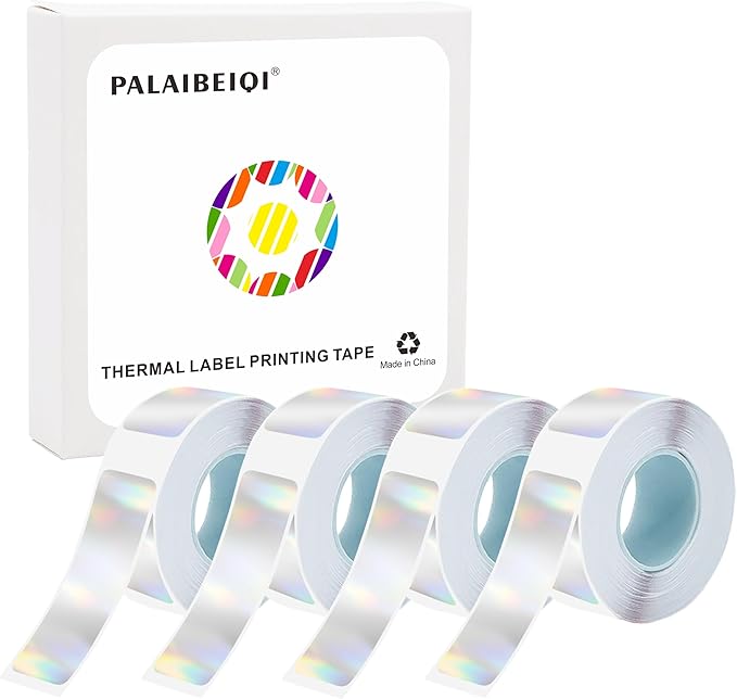 Thermal Label Tape 0.55"x1.57"(14x40mm) 4 Rolls,640Pcs,Waterproof,Oil-Proof,Strong Adhesive Thermal Labels,Compatible with D30 Portable Thermal Printer,for Home,Office,Storage,Sliver.