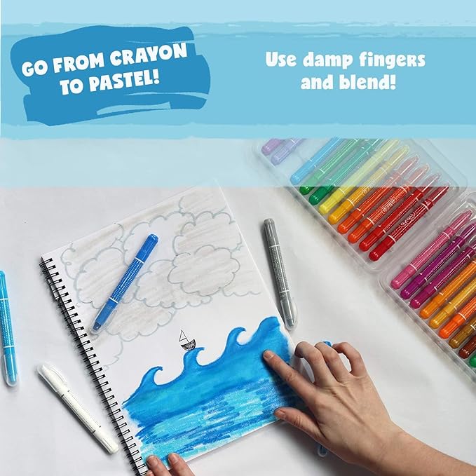 DOODLE HOG Washable Crayons 36 Colors, Kids and Toddler Crayons, Watercolor, Non Toxic, 3 in 1 (Pack of 24)